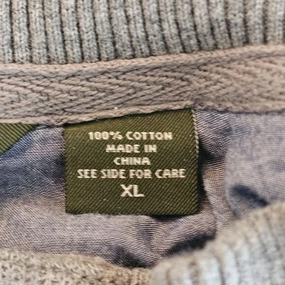 Eddie Bauer Sweater Mens XL Gray 1/4 Button Cotton Pullover Sweatshirt - Picture 5 of 12